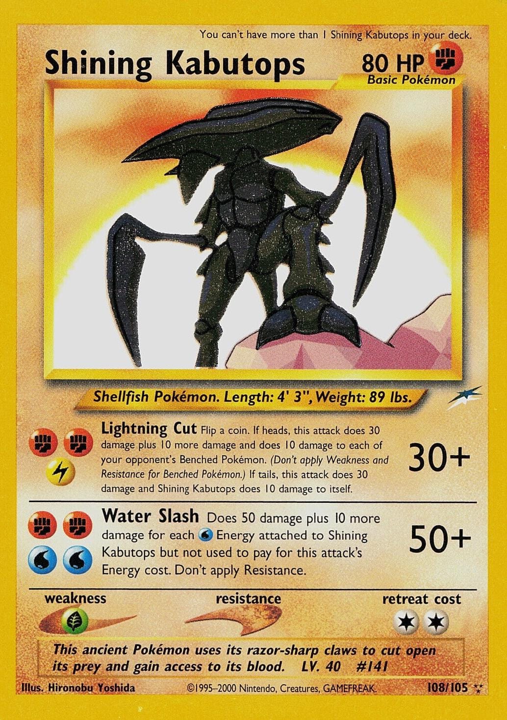Shining Kabutops #108 Pokemon Neo Destiny