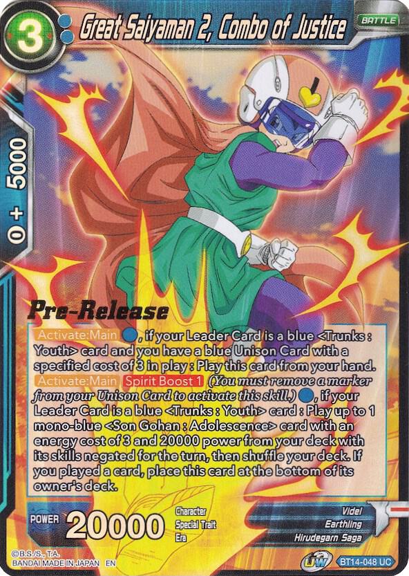 Great Saiyaman 2, Combo of Justice - Cross Spirits Pre-Release