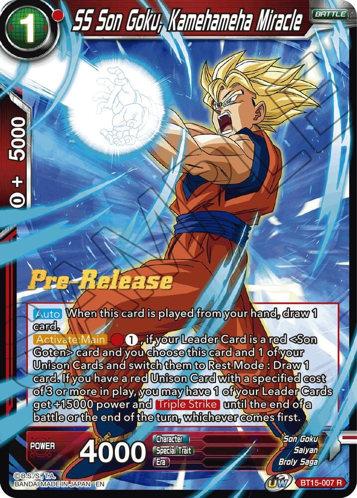 SS Son Goku, Kamehameha Miracle - Saiyan Showdown Pre-Release