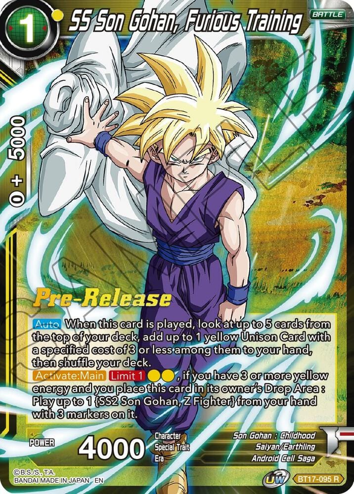 SS Son Gohan, Furious Training - Ultimate Squad Pre-Release