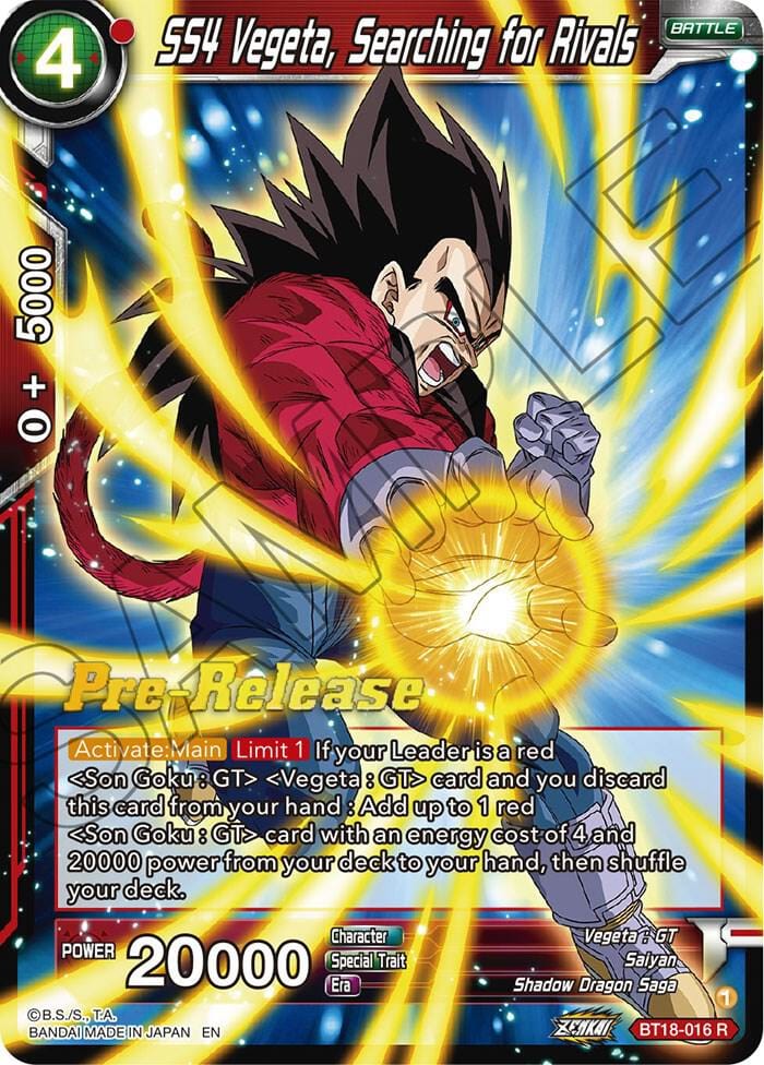 SS4 Vegeta, Searching for Rivals - Dawn of the Z-Legends Pre-Release Cards