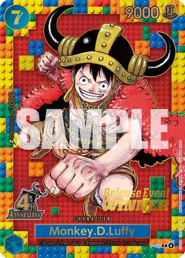 Monkey.D.Luffy (4th Anniversary) (Winner) - One Piece Promotion Cards (OP-PR)
