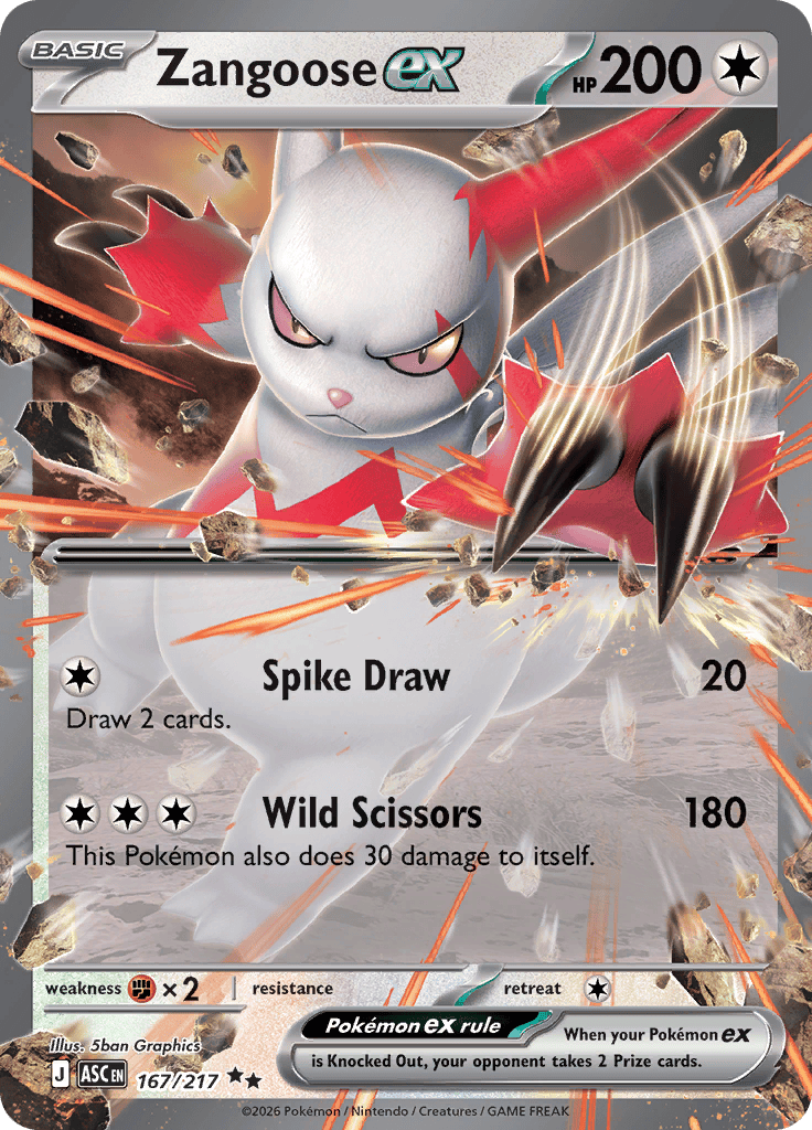 Zangoose Ex 167/217