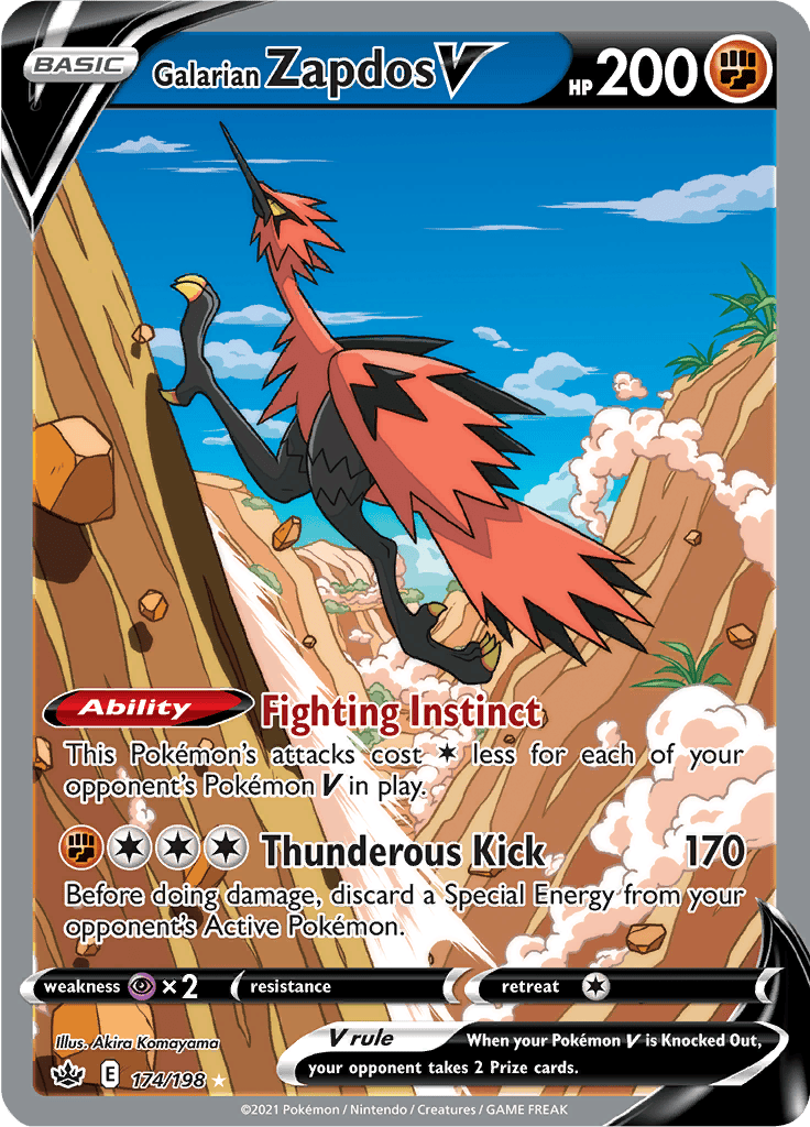 Galarian Zapdos V (Alternate Full Art) 174/198 – Afkstore.cl