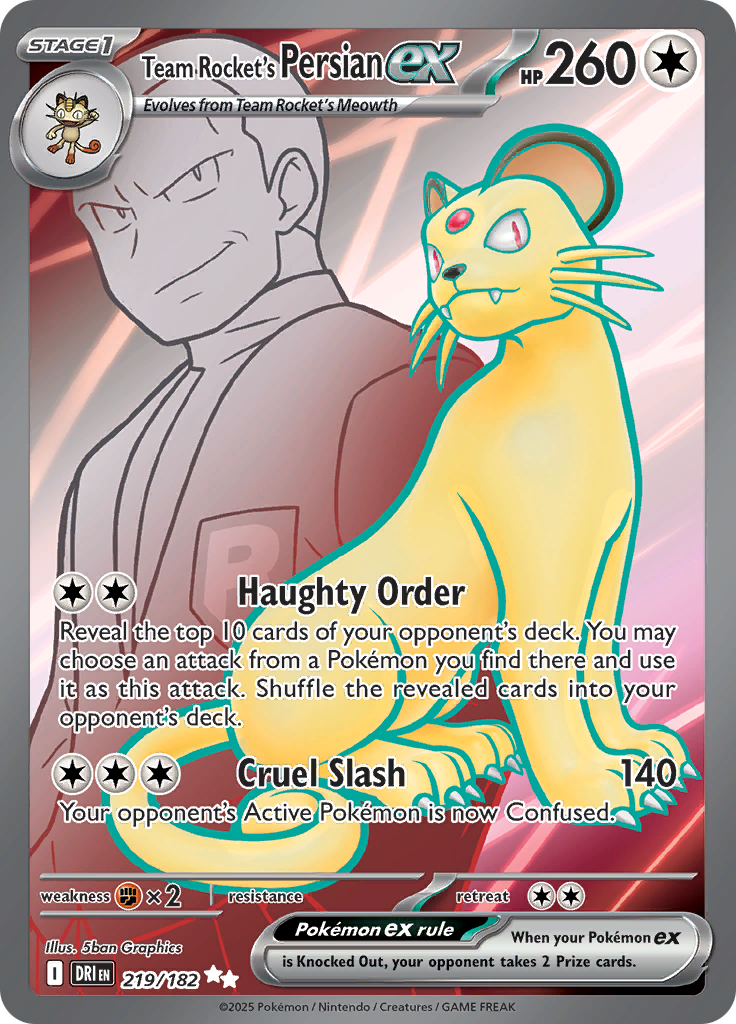 Team Rocket's Persian Ex - 219/182