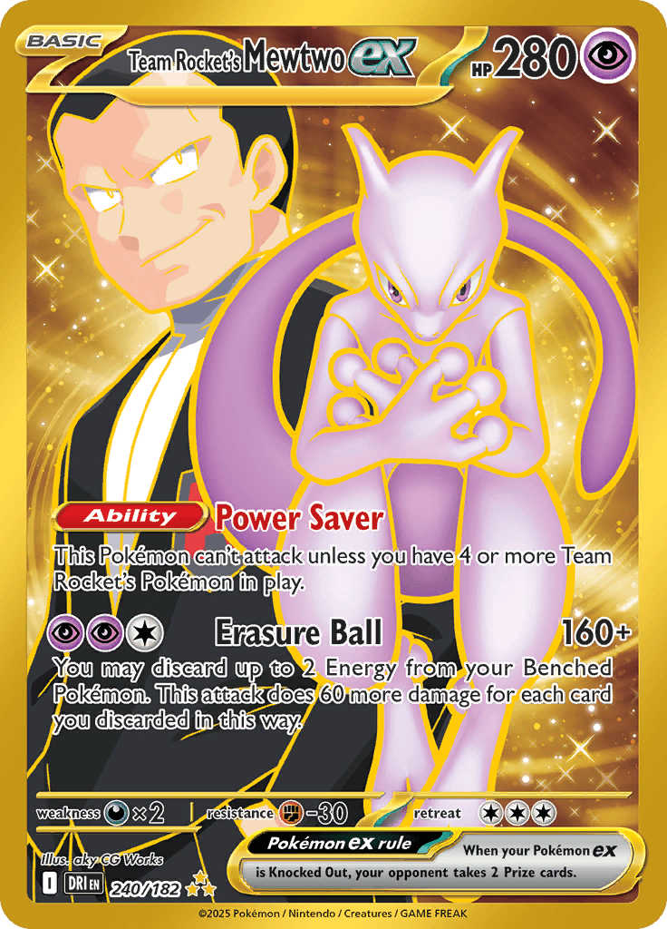 Team Rocket's Mewtwo Ex 240/182