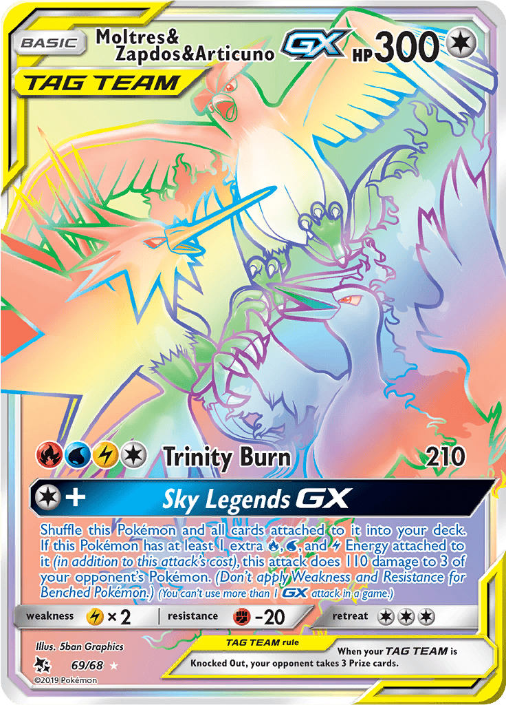 Moltres & Zapdos & Articuno GX (Secret) 69/68