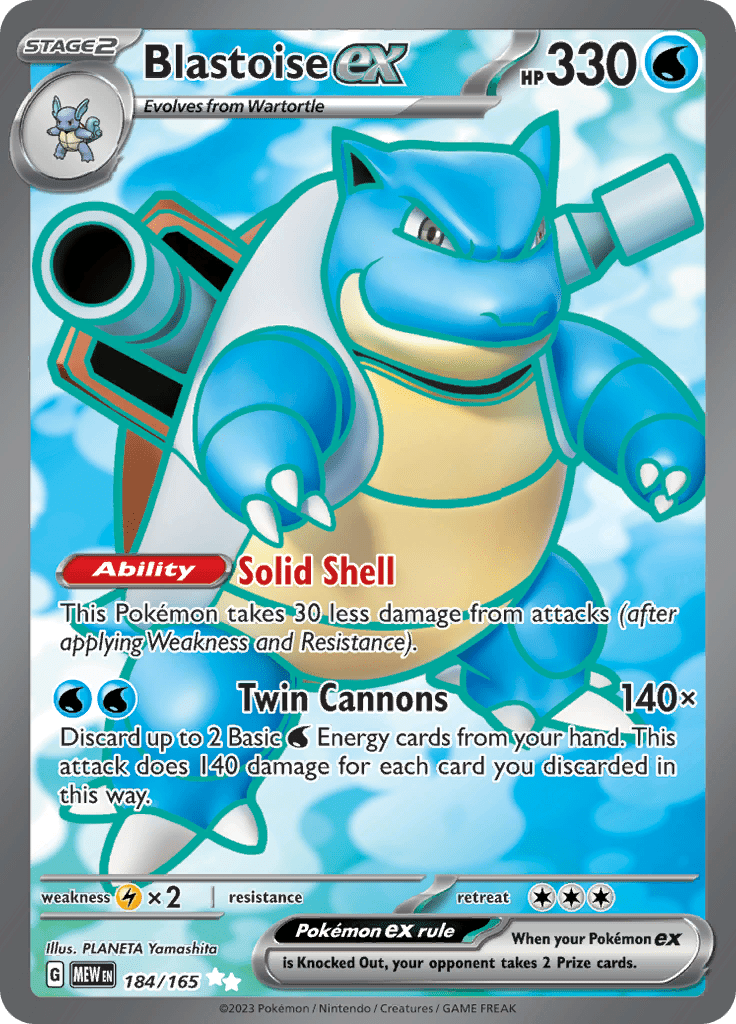 Blastoise Ex 184/165