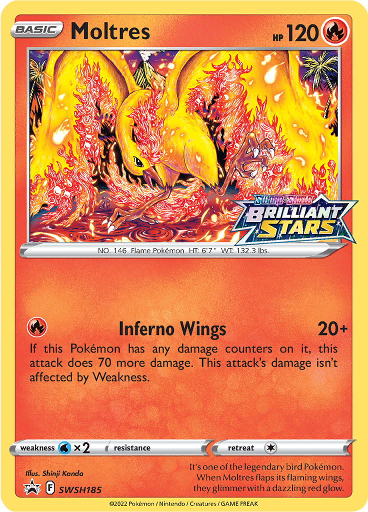Moltres - SWSH185 Mazo/Deck (Prerelease)