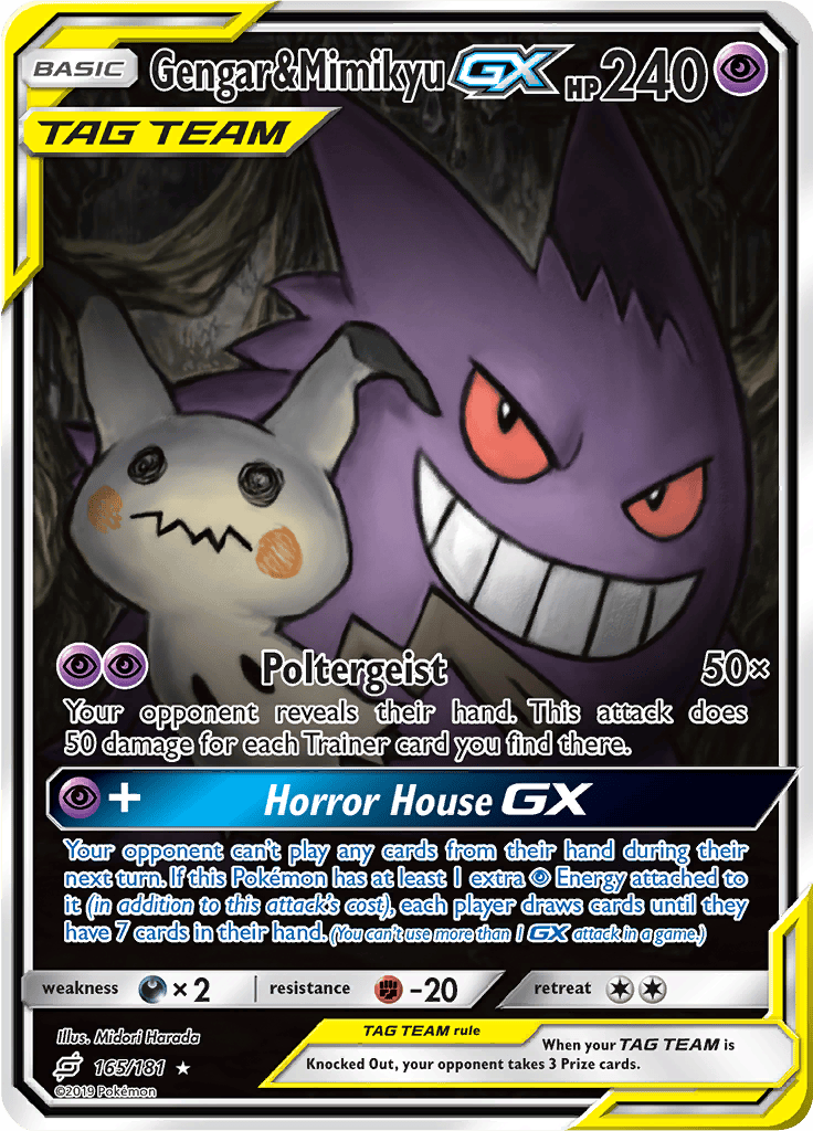 Gengar & Mimikyu GX (Alternate Full Art) 165/181