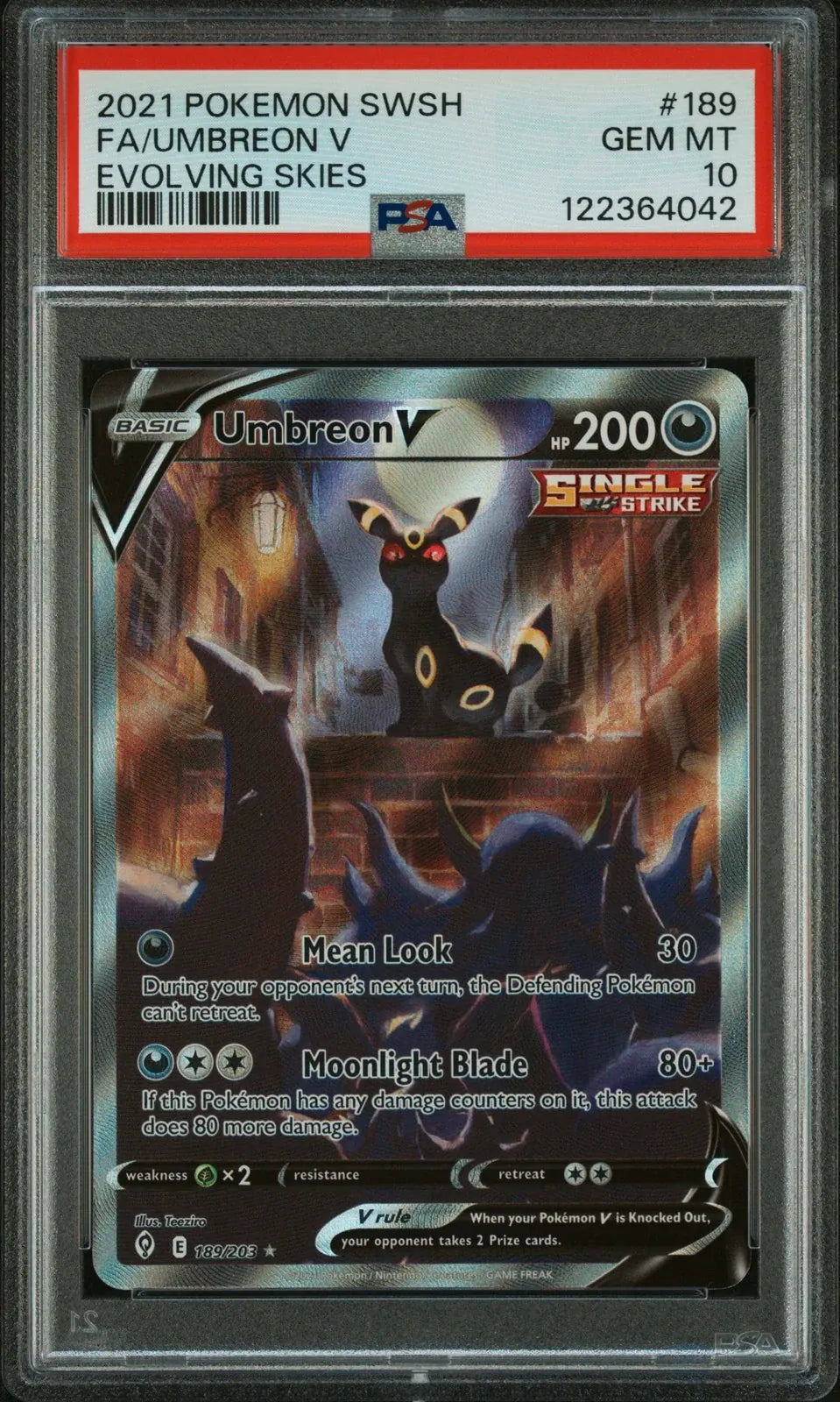 Umbreon V #189 Pokemon Evolving Skies (Psa 10) – Afkstore.cl