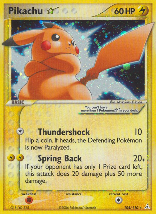 Pikachu Star 104/110 (Gold Star)