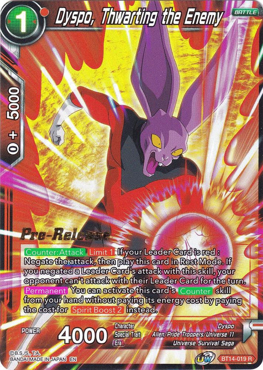 Dyspo, Thwarting the Enemy - Cross Spirits Pre-Release