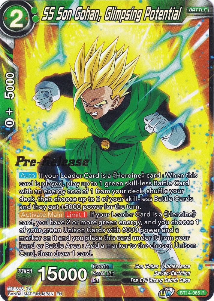 SS Son Gohan, Glimpsing Potential - Cross Spirits Pre-Release
