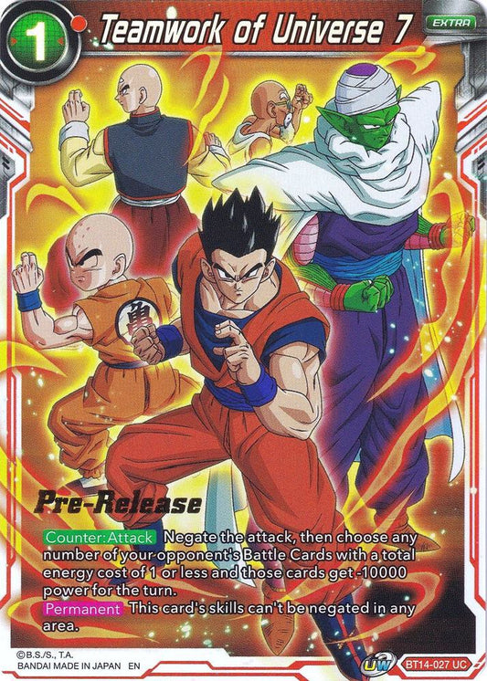 Teamwork of Universe 7 - Cross Spirits Pre-Release Cards (DBS-B14PRE)