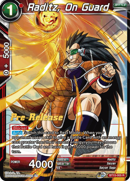 Raditz, On Guard - Saiyan Showdown Pre-Release