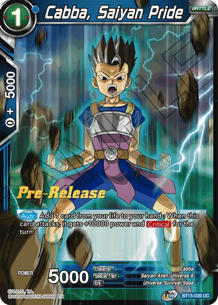 Cabba, Saiyan Pride - Saiyan Showdown Pre-Release