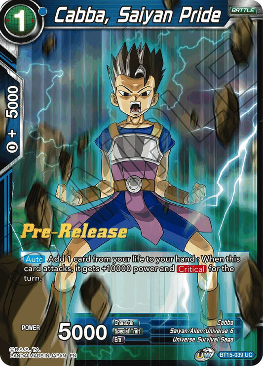 Cabba, Saiyan Pride - Saiyan Showdown Pre-Release