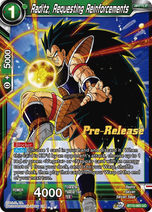 Raditz, Requesting Reinforcements - Saiyan Showdown Pre-Release