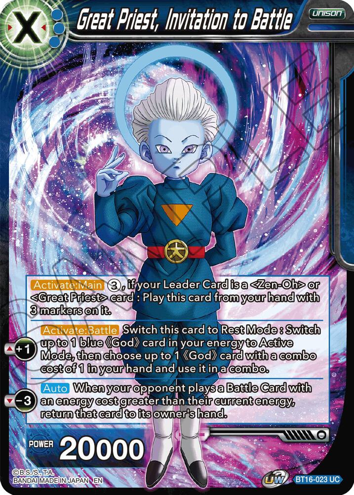 Great Priest, Invitation to Battle BT16-023 (PRE)
