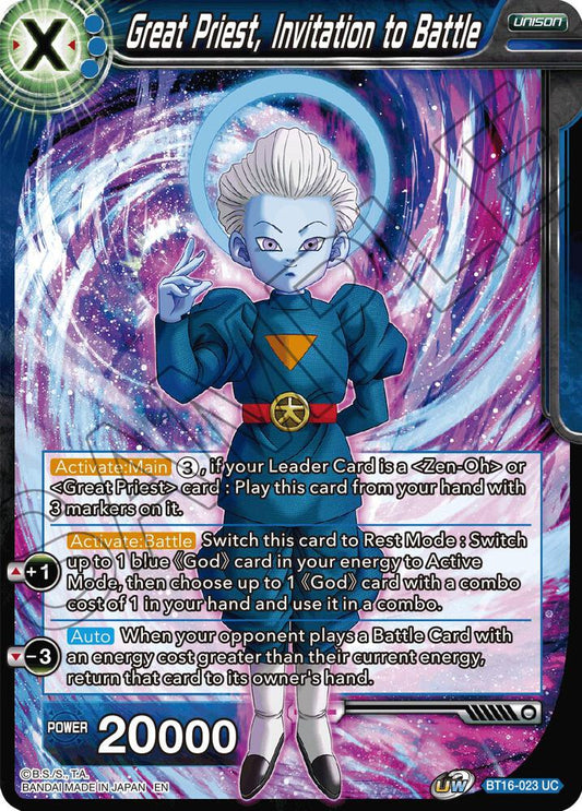Great Priest, Invitation to Battle BT16-023 (PRE)