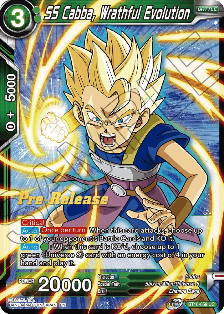 SS Cabba, Wrathful Evolution - Realm of the Gods Pre-Release