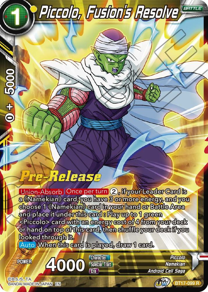 Piccolo, Fusion's Resolve - Ultimate Squad Pre-Release