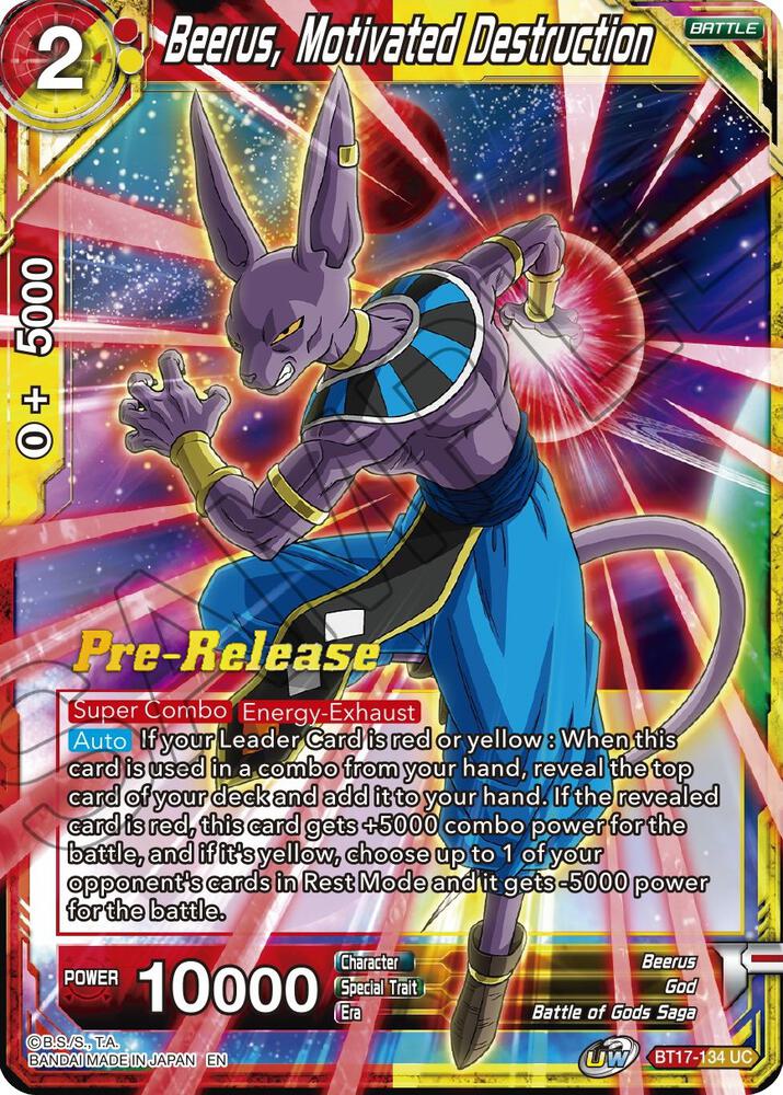 Beerus, Motivated Destruction - Ultimate Squad Pre-Release