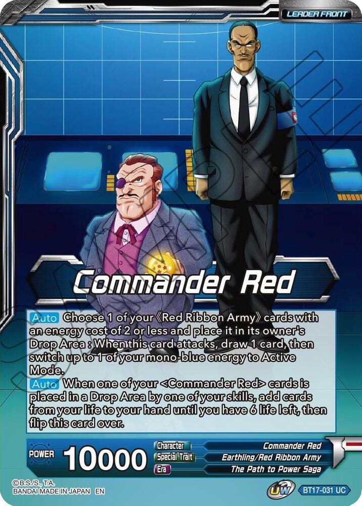 Control Red Commander Commander Red // Red Ribbon Robot, Seeking World Conquest BT17-031 ...