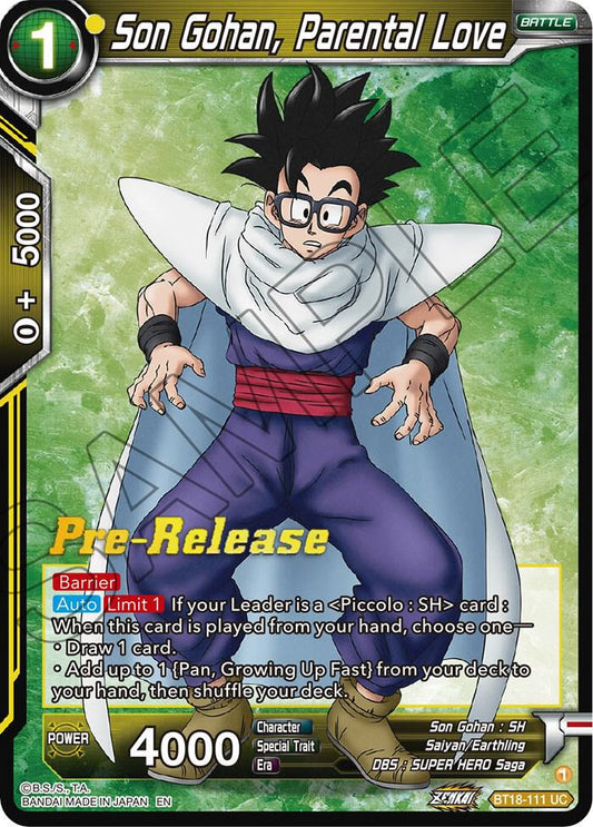 Son Gohan, Parental Love - Dawn of the Z-Legends Pre-Release