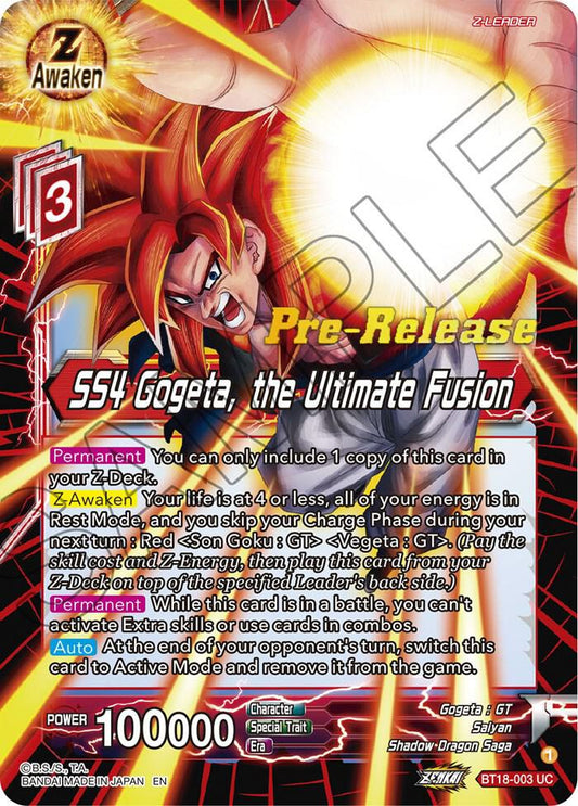 SS4 Gogeta, the Ultimate Fusion BT18-003