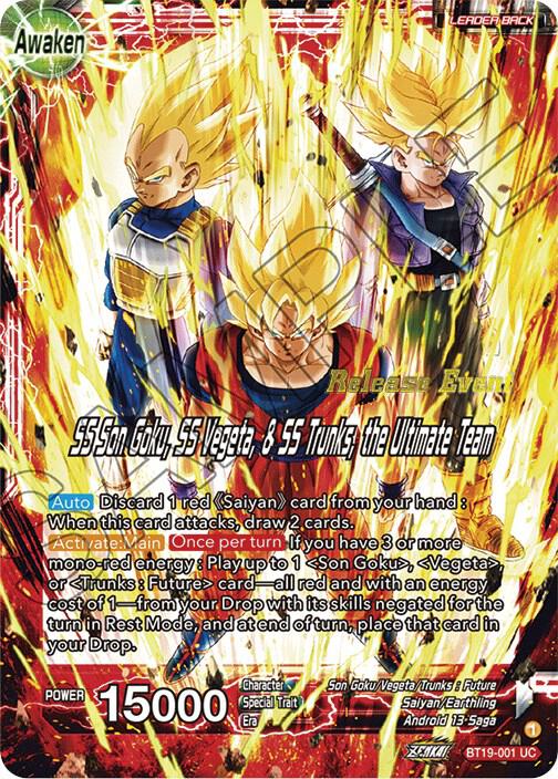 Son Goku & Vegeta & Trunks // SS Son Goku, SS Vegeta, & SS Trunks, the Ultimate Team BT19-001