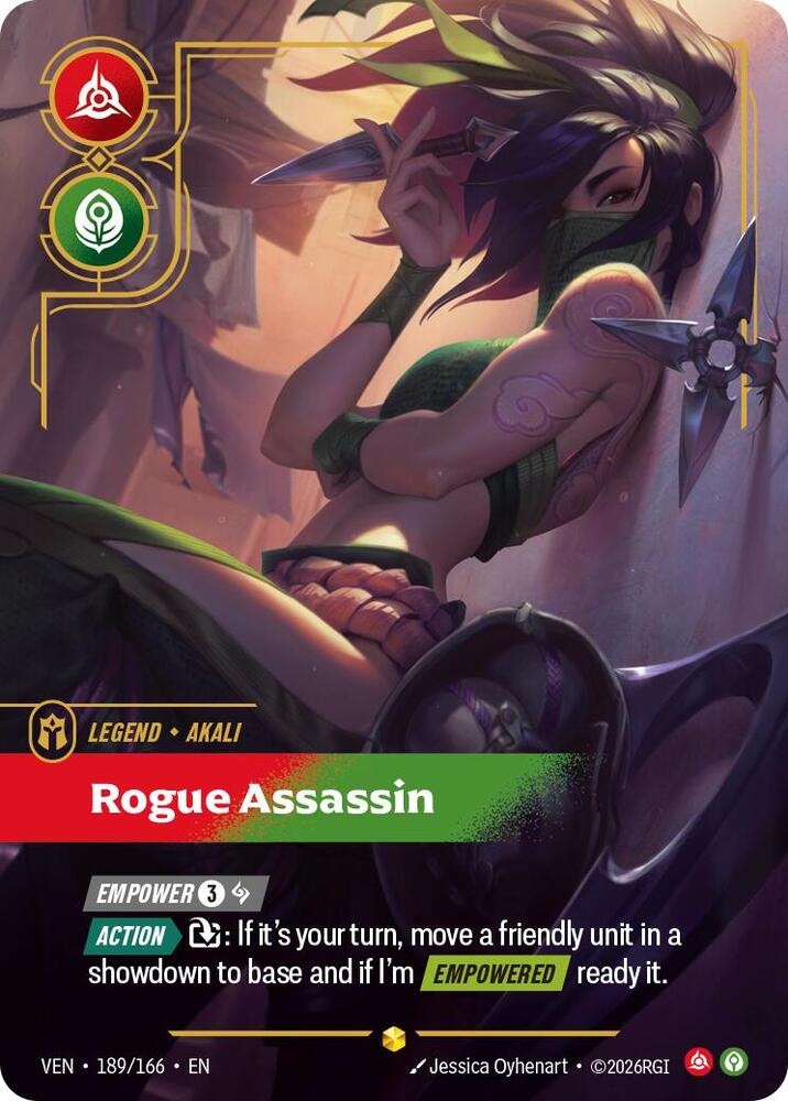 Akali, Rogue Assassin 189/166 (Overnumbered) - Vendetta (VEN)