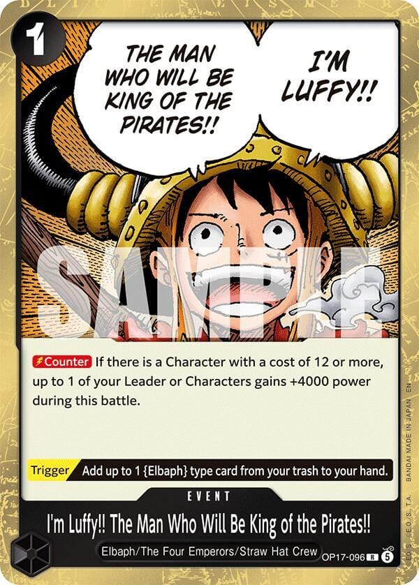 I'm Luffy!! The Man Who Will Be King of the Pirates!! OP17-096