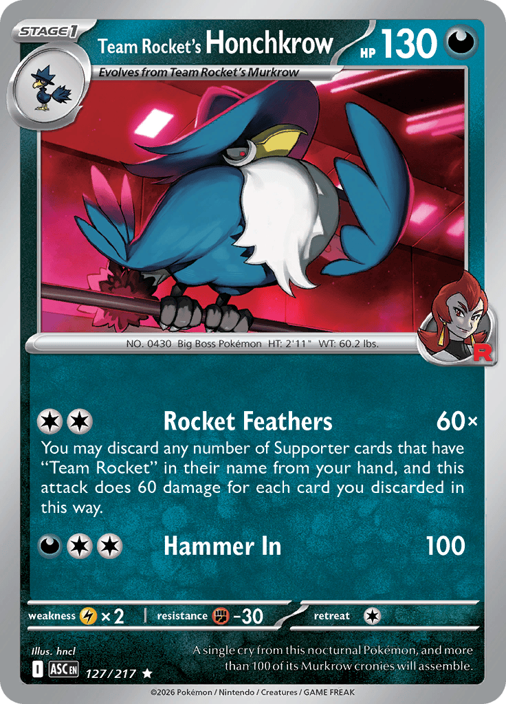 Team Rocket's Honchkrow 127/217