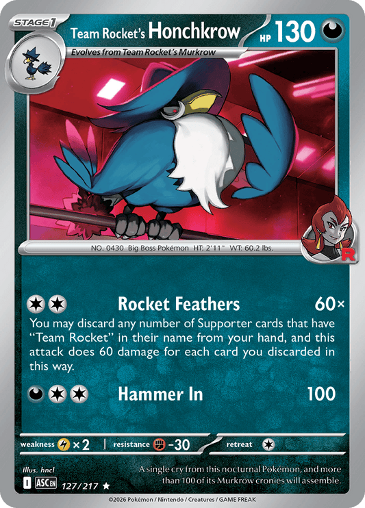 Team Rocket's Honchkrow 127/217