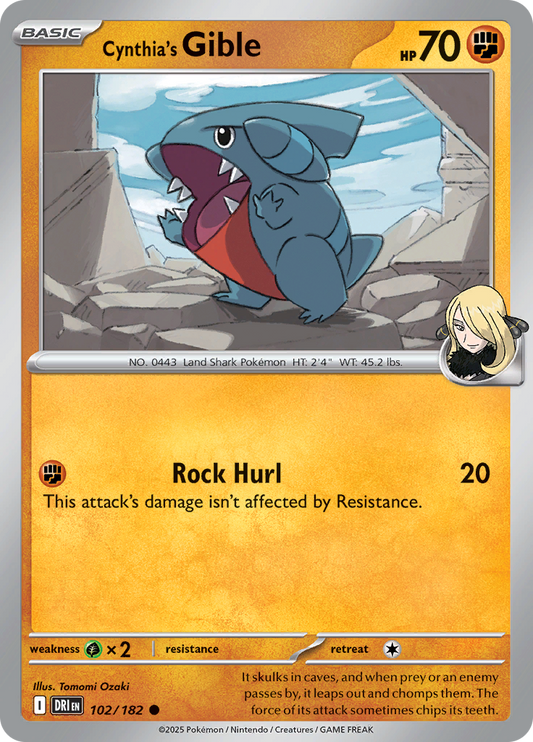 Cynthia's Gible 102/182