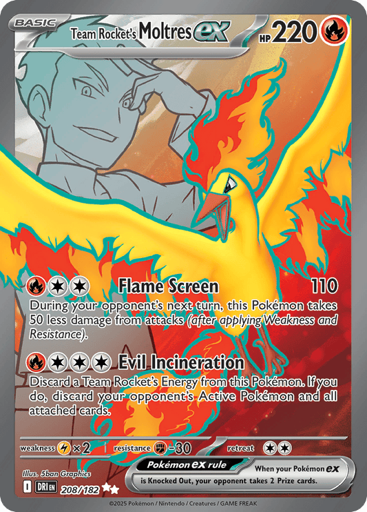 Team Rocket's Moltres Ex - 208/182