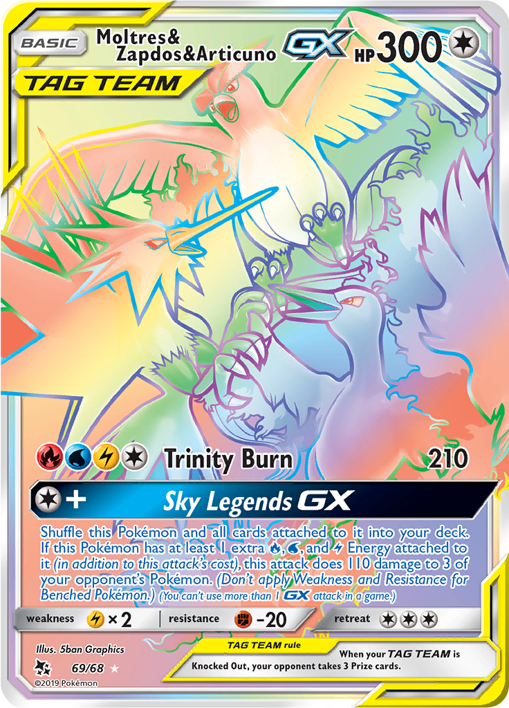 Moltres & Zapdos & Articuno GX (Secret) 69/68