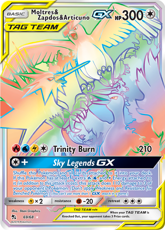 Moltres & Zapdos & Articuno GX (Secret) 69/68