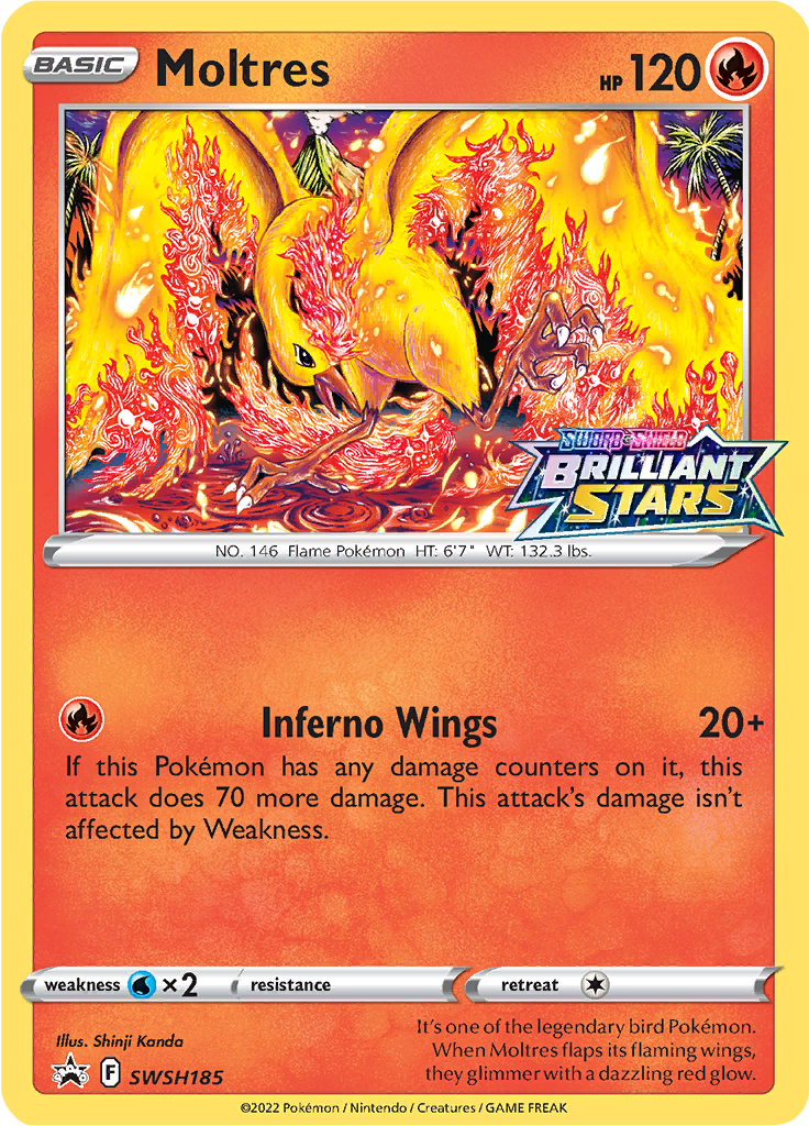 Moltres - SWSH185 Mazo/Deck (Prerelease)
