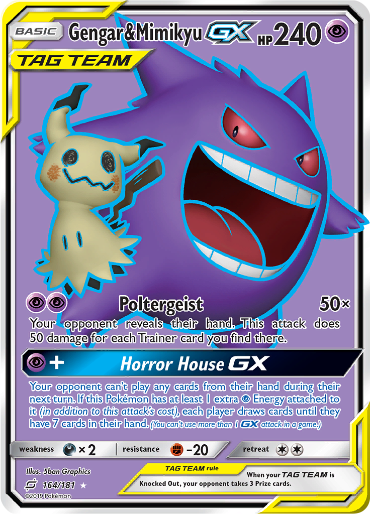 Gengar & Mimikyu GX (Full Art) 164/181