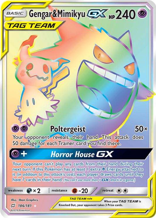 Gengar & Mimikyu GX (Secret) 186/181