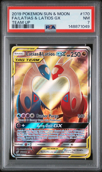 Latias & Latios GX #170 Pokemon Team Up (Psa 7)