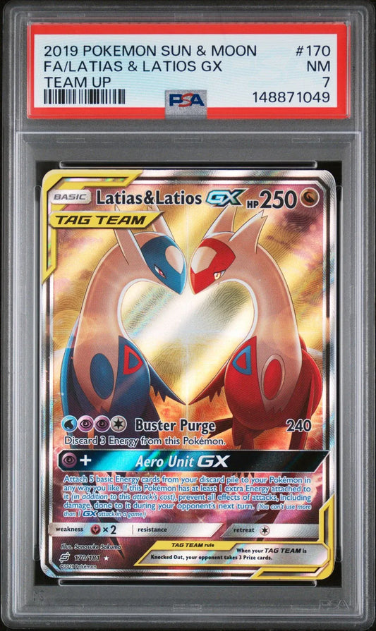 Latias & Latios GX #170 Pokemon Team Up (Psa 7)