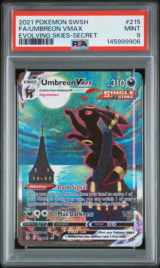 Umbreon VMAX #215 Pokemon Evolving Skies (Psa 9)
