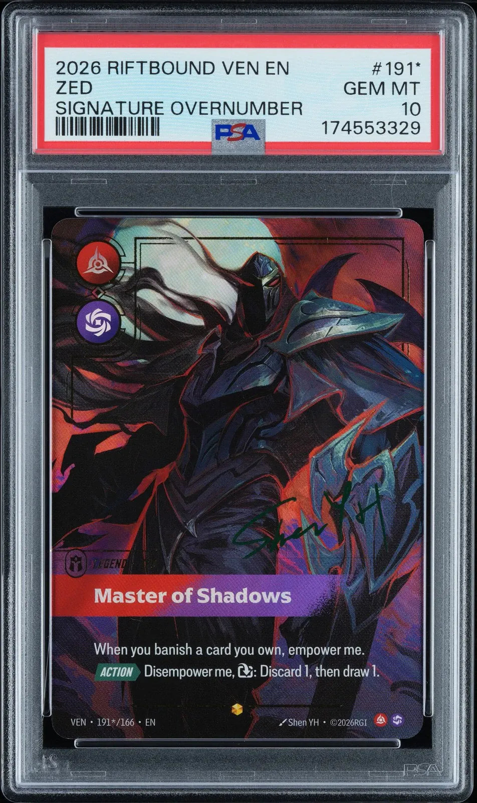 Zed - Master Of Shadows [Signature] #191 (PSA 10)