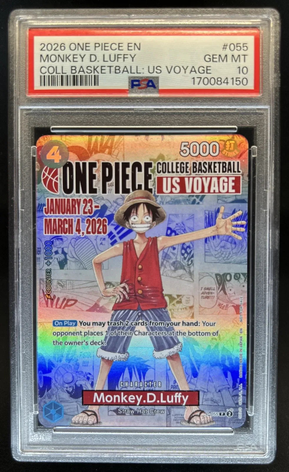 Monkey.D.Luffy [College Basketball US Voyage] (PSA 10)
