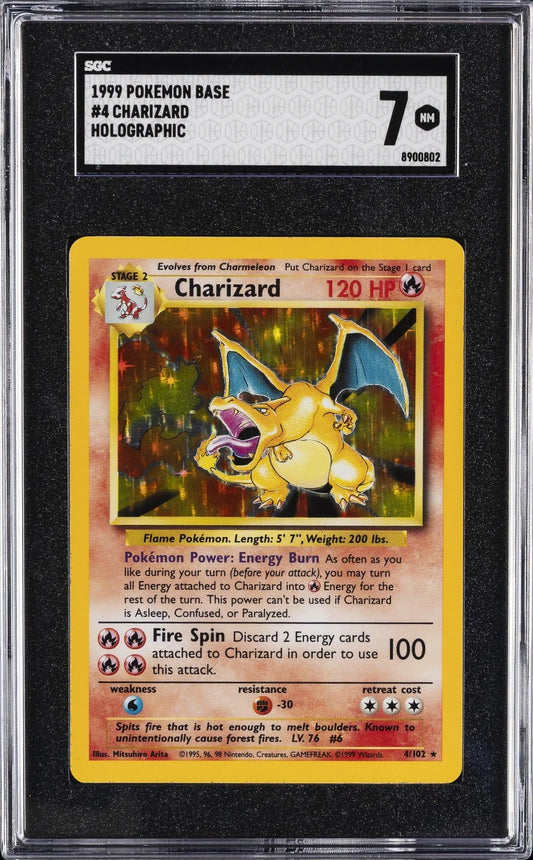 Charizard #4 Pokemon Base Set (Gradeado)