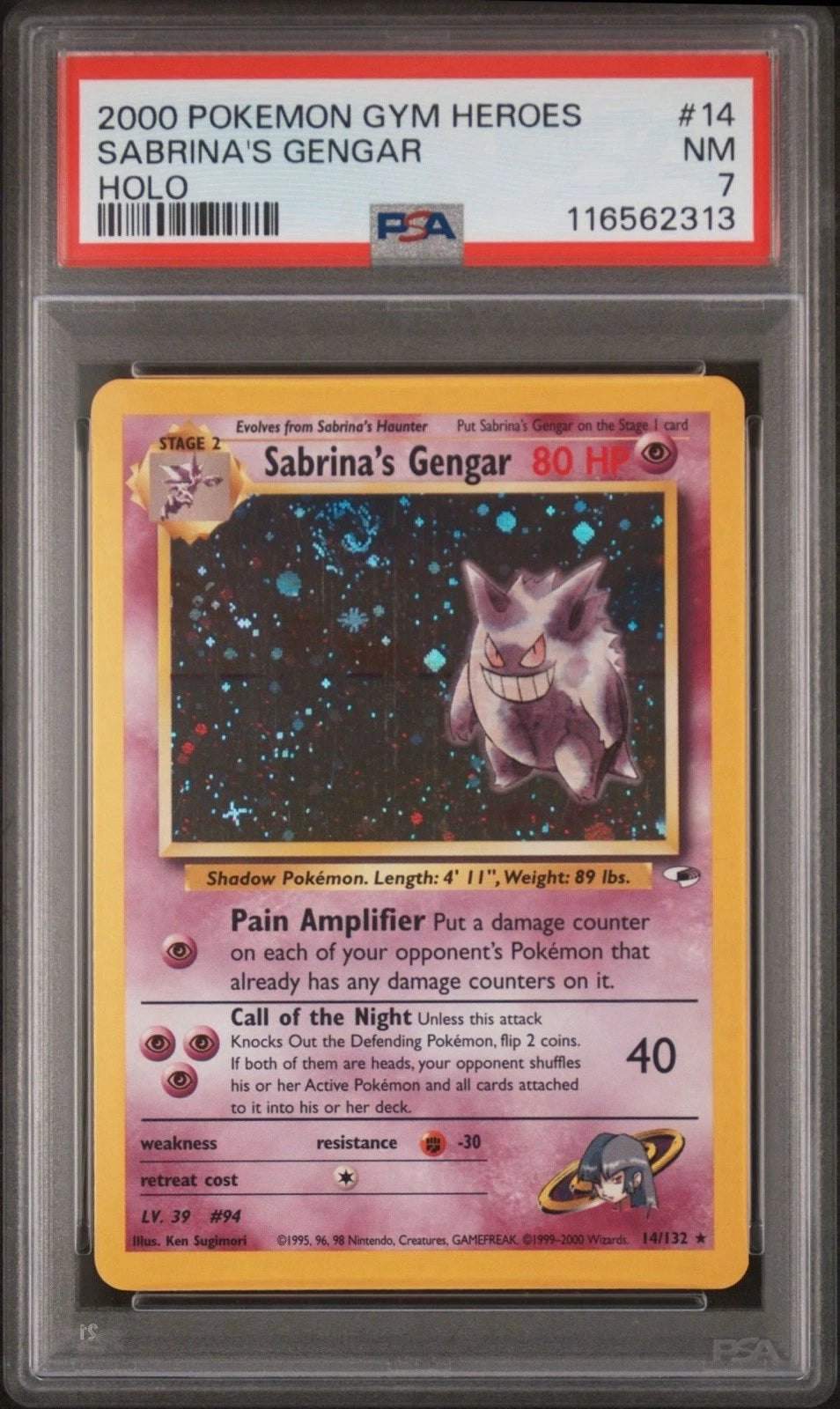 Sabrina's Gengar - Gym Heroes 14/132 Psa 7